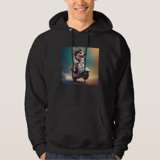 Corgi-bromfiets roadtrip-snelheidsavontuur honden hoodie