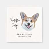 Corgi bruiloft partij aangepaste cocktail servette servet (Voorkant)