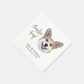 Corgi bruiloft partij aangepaste cocktail servette servet (Hoek)