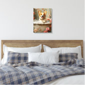 Corgi Bubbelbad Plezier Canvas Afdruk (Insitu (Slaapkamer))