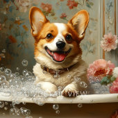 Corgi Bubble Bath Joy Canvas Afdruk