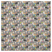 Corgi bubble tea fabric - donker stof (Swatch)