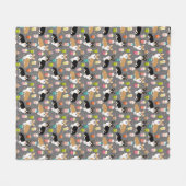 Corgi bubble Tea - Tri en Red corgis - grijs Fleece Deken (Voorkant (Horizontaal))