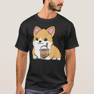 Corgi Bubble Tea Welsh Corgi Parel Melk Thee T-shirt