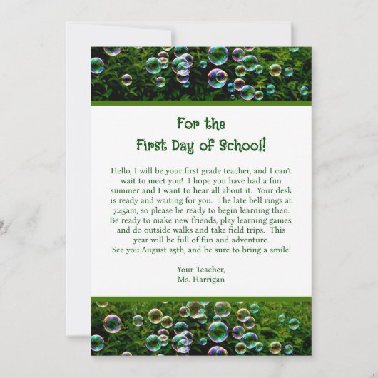 Corgi Bubbles Welcome Students Message Kaart (Achterkant)