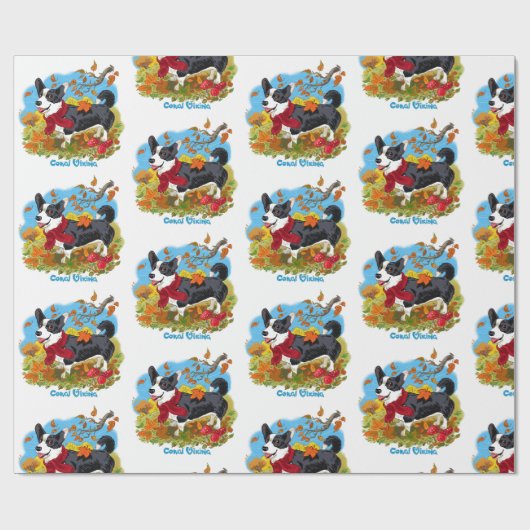 Corgi buiten, inpakpapier (Vlak)