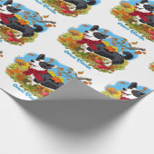 Corgi buiten, inpakpapier (Hoek)