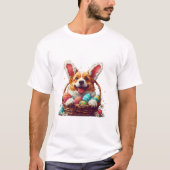 Corgi Bunny Ears Paasdag T-shirt (Voorkant)