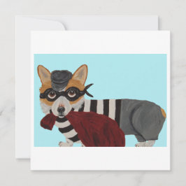 Corgi Burglar Invitation Bedankkaart