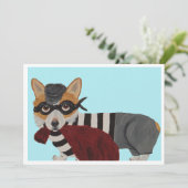 Corgi Burglar Invitation Kaart (Staand voorkant)