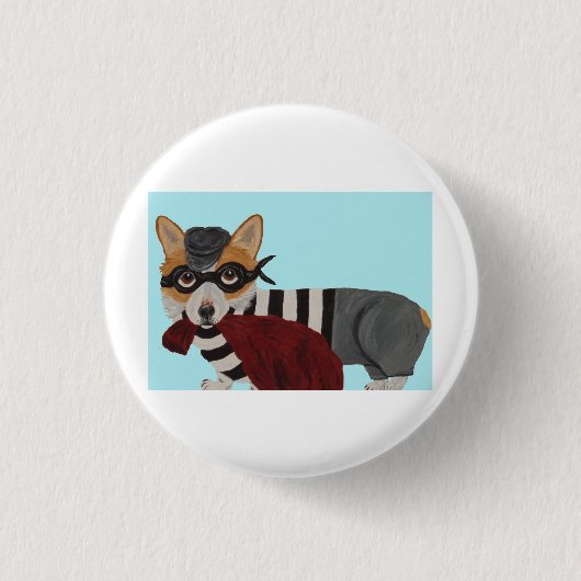 Corgi Burglar Ronde Button 3,2 Cm (Voorkant)