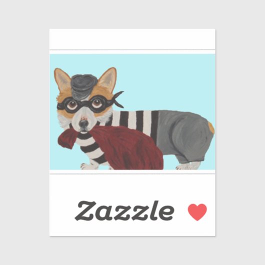 Corgi Burglar Sticker (Vel)