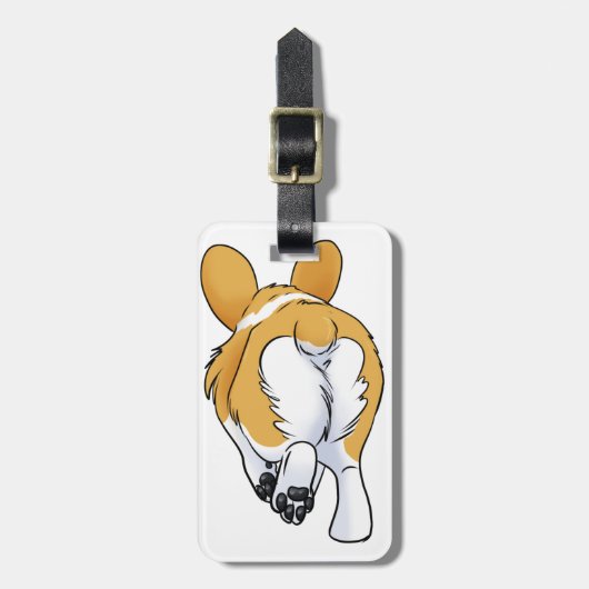 Corgi Butt Bagagelabel (Voorkant verticaal)