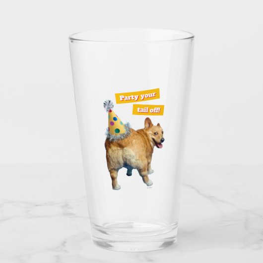 Corgi Butt Birthday Hat Glas (Voorkant)