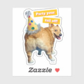 Corgi Butt Birthday Hat Sticker (Vel)