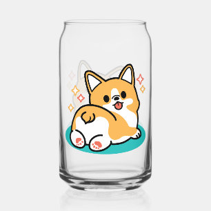 Corgi Butt en Nap Vibes - Schattigee slapende hond Blikvorm Glas
