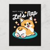 Corgi Butt en Nap Vibes - Schattigee slapende hond Briefkaart (Voorkant)