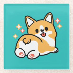 Corgi Butt en Nap Vibes - Schattigee slapende hond Glazen Onderzetter