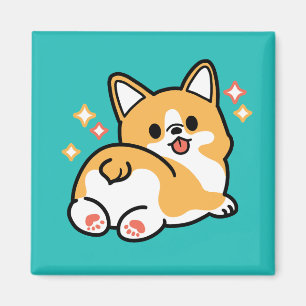 Corgi Butt en Nap Vibes - Schattigee slapende hond Magneet