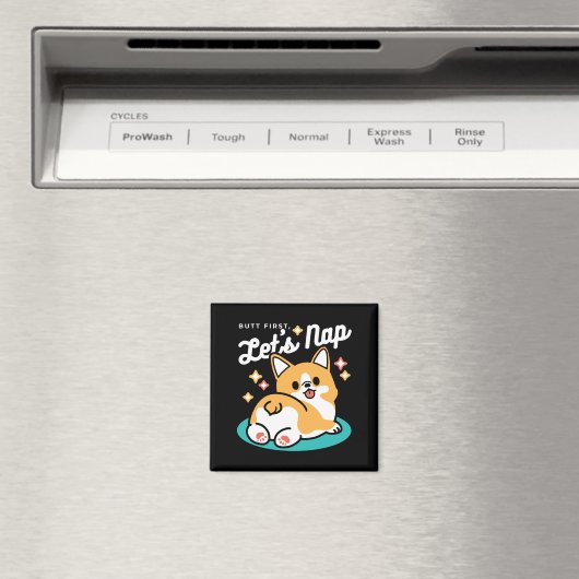 Corgi Butt en Nap Vibes - Schattigee slapende hond Magneet (Insitu (Vaatwasser))