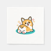 Corgi Butt en Nap Vibes - Schattigee slapende hond Servet (Voorkant)