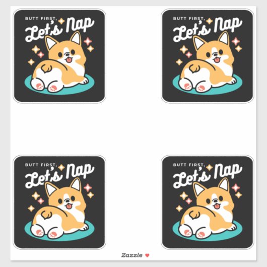 Corgi Butt en Nap Vibes - Schattigee slapende hond Sticker (Vel)