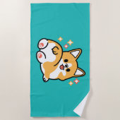 Corgi Butt en Nap Vibes - Schattigee slapende hond Strandlaken (Voorkant)