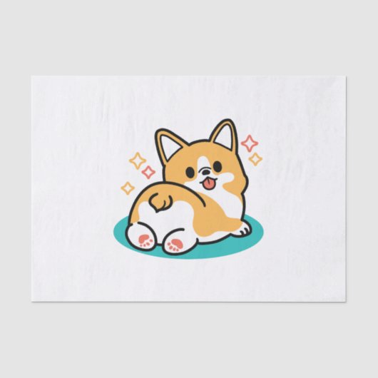 Corgi Butt en Nap Vibes - Schattigee slapende hond Tissuepapier (Voorkant)