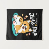 Corgi Butt en Nap Vibes - Schattigee slapende hond Wandkleed (Voorkant (horizontaal))