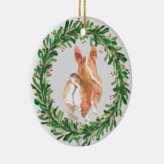 Corgi Butt Holiday Kerstmis Keramisch Ornament (Rechts)