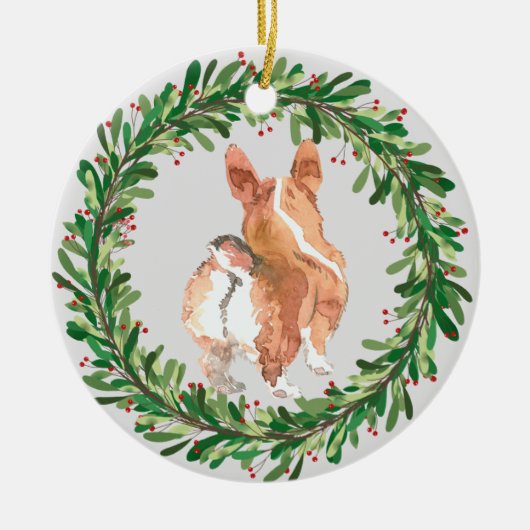 Corgi Butt Holiday Kerstmis Keramisch Ornament (Voorkant)