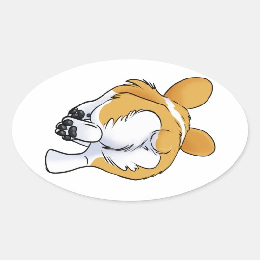 Corgi Butt Ovale Sticker (Voorkant)