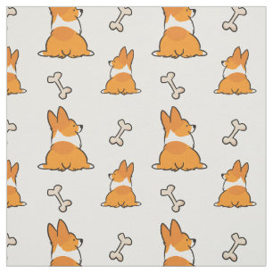 Corgi Butt Pattern Fabric   CorgiDingen Stof