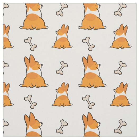 Corgi Butt Pattern Fabric | CorgiDingen Stof (Swatch)