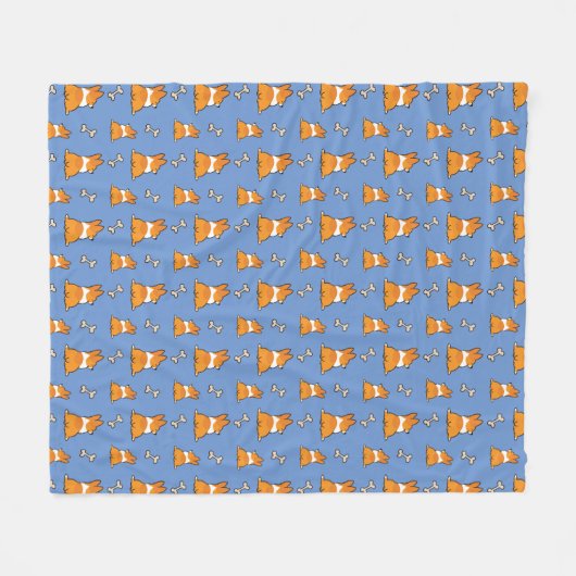 Corgi Butt Pattern Fleece Blanket (Voorkant (Horizontaal))