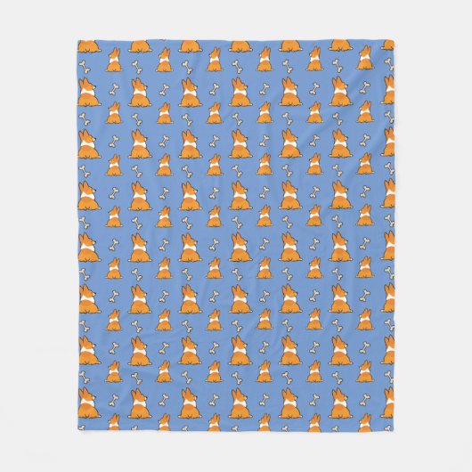  Corgi Butt Pattern Fleece Blanket Deken (Voorkant)