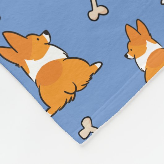 Corgi Butt Pattern Fleece Blanket Deken (Hoek)