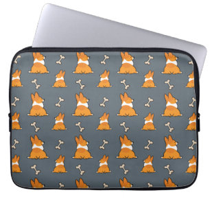 Corgi Butt Pattern Hoesje   CorgiDingen Laptop Sleeve