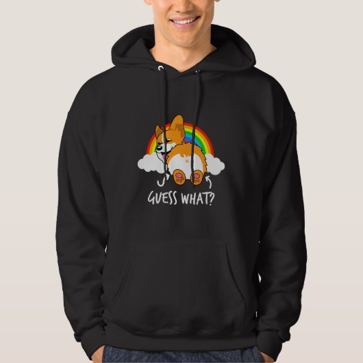Corgi Butt Raad wat grappig Hoodie (Voorkant)