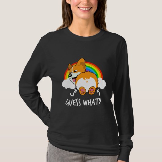 Corgi Butt Raad wat grappig T-shirt (Voorkant)