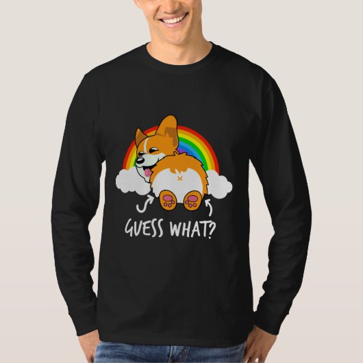 Corgi Butt Raad wat grappig T-shirt (Voorkant)