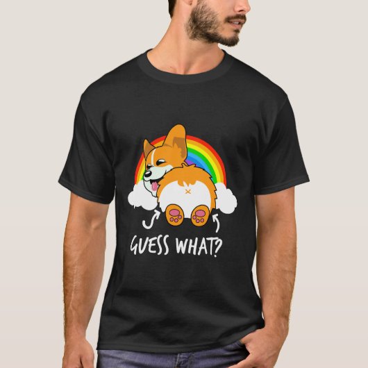 Corgi Butt Raad wat grappig T-shirt (Voorkant)