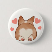 Corgi Butt Valentijnsdag Button (Voorkant)