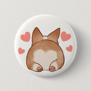 Corgi Butt Valentijnsdag Button