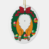 Corgi Butt Wreath Keramisch Ornament (Rechts)