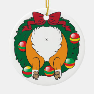 Corgi Butt Wreath Keramisch Ornament