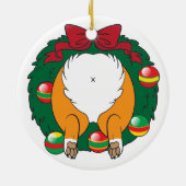 Corgi Butt Wreath Keramisch Ornament (Achterkant)