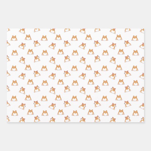Corgi Butts Seamless Wrapping Paper Sheets (Voorkant 3)