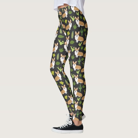 Corgi cactus - dark corgi cactus leggings (Links)