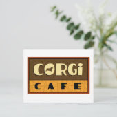 Corgi Cafe Briefkaart (Staand voorkant)